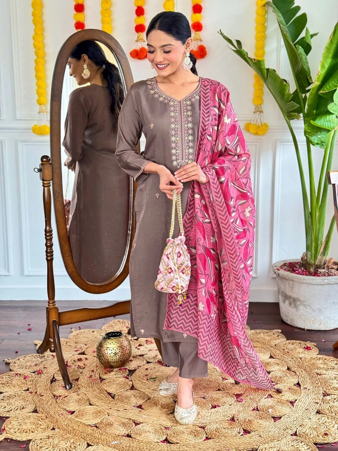 Chanderi Kurta Set