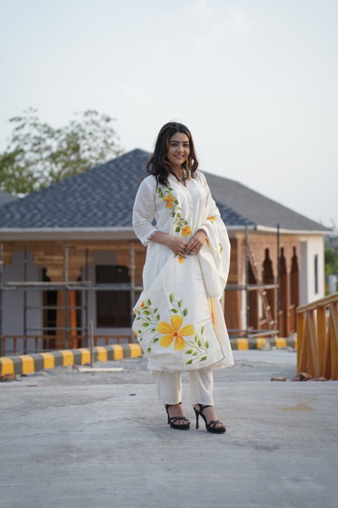 A- Line Cotton Kurta Set
