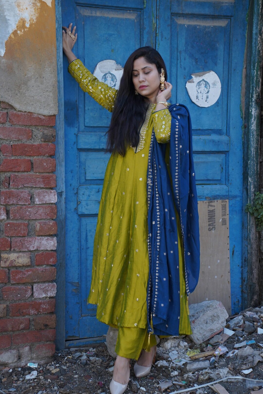 Embellished Anarkali Kurta Set