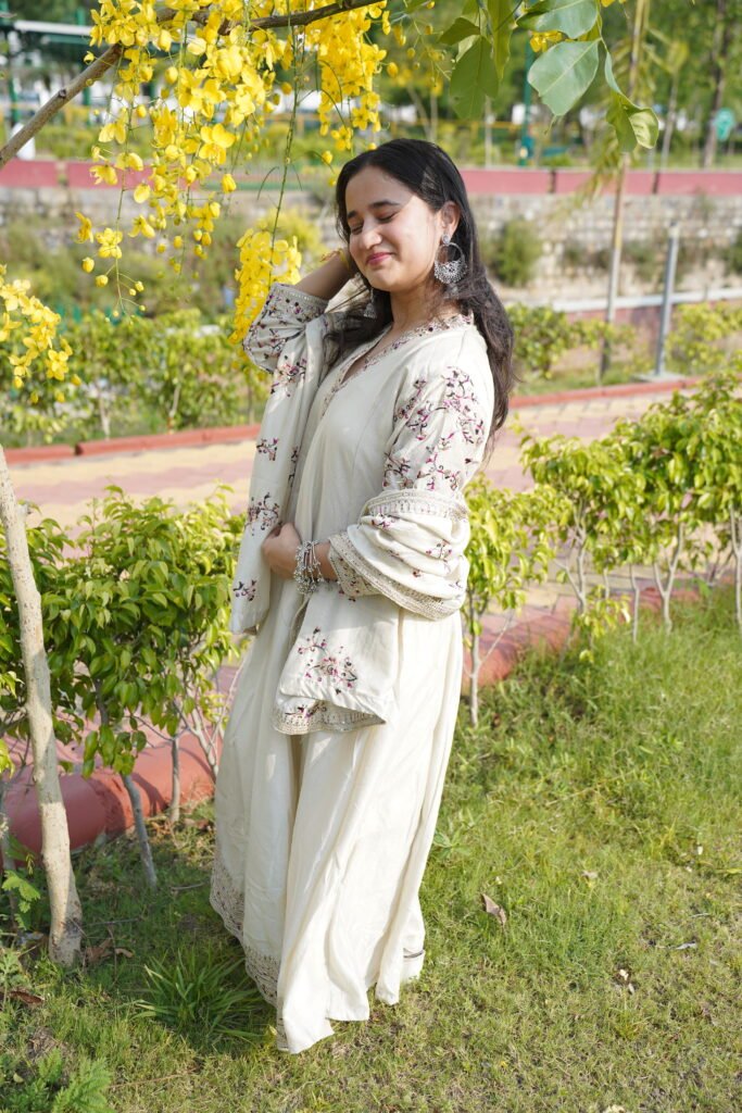 Embroidered A-Line Kurta Set