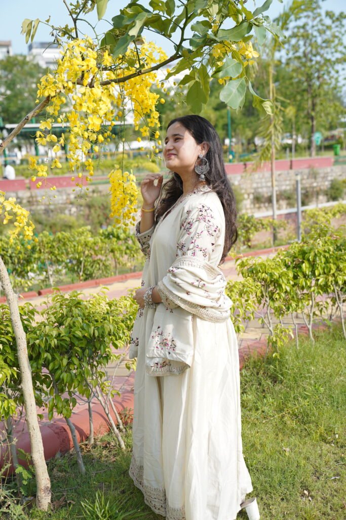 Embroidered A-Line Kurta Set