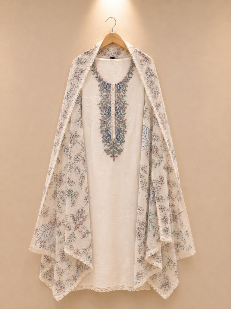 A graceful Mul Cotton Unstitched Material