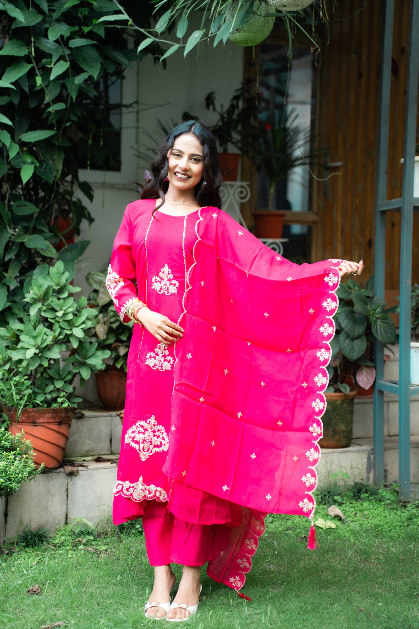 Vibrant Pink Royal Anarkali suit
