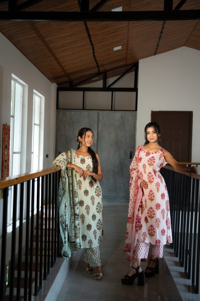 Blush Sage Printed Kurta Set