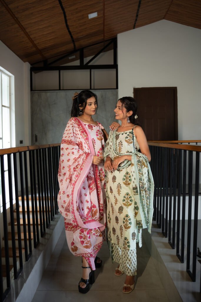 Blush Sage Printed Kurta Set