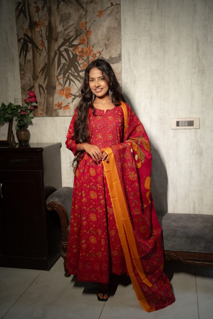 Berry Bloom Royale Anarkali Set