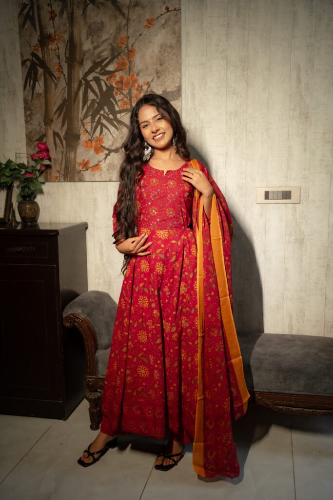 Berry Bloom Royale Anarkali Set