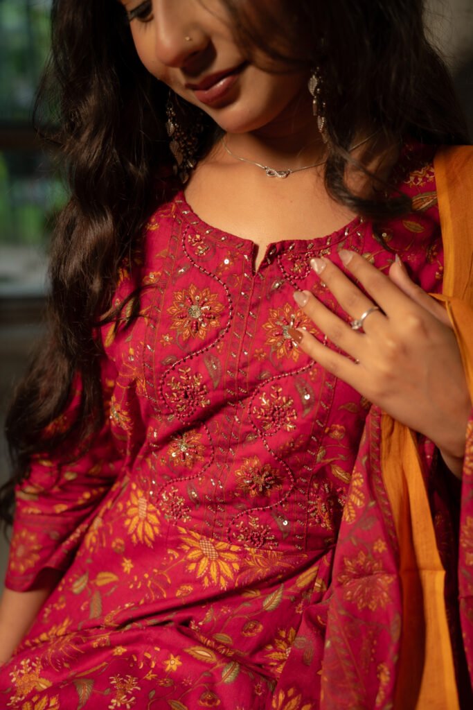 Berry Bloom Royale Anarkali Set