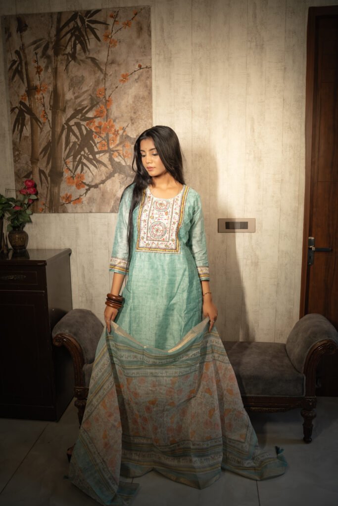 Sage Grace Embroidered Suit Set