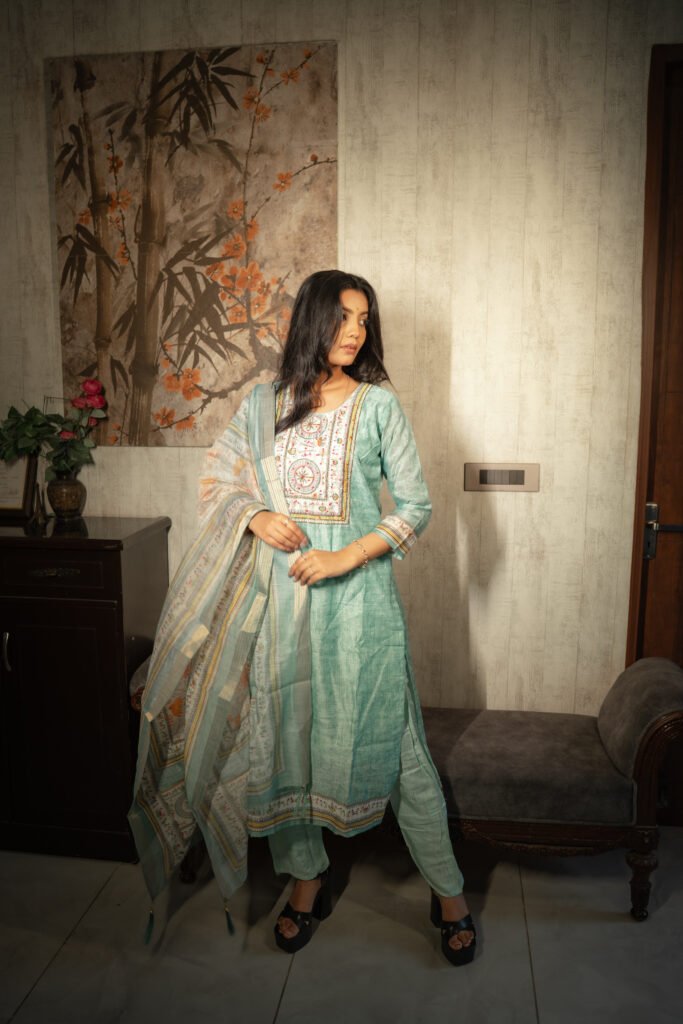 Sage Grace Embroidered Suit Set