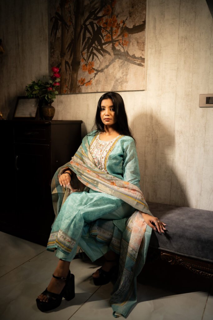 Sage Grace Embroidered Suit Set