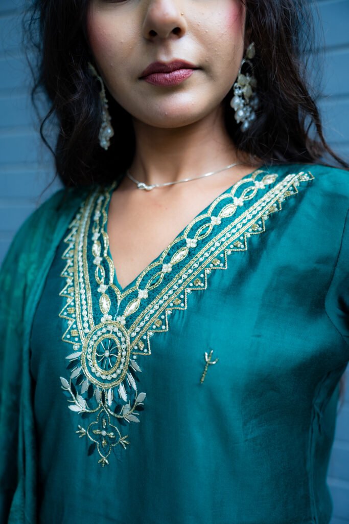 Emerald Embroidered Suit Set